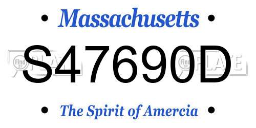 S47690D Massachusetts License Plate