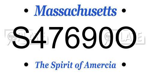 S47690O Massachusetts License Plate