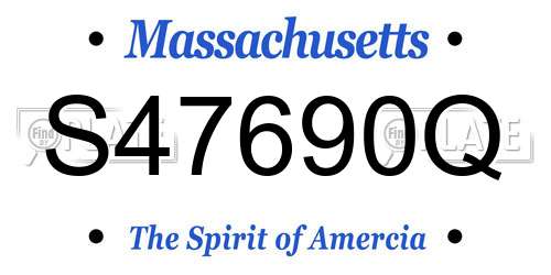 S47690Q Massachusetts License Plate