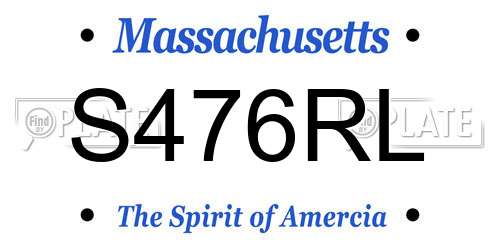S476RL Massachusetts License Plate