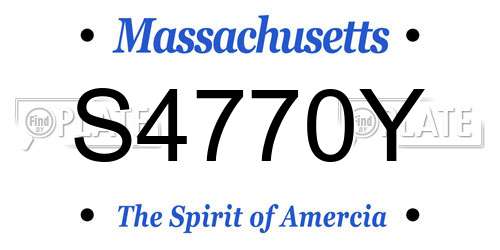 S4770Y Massachusetts License Plate