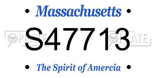 S47713 Massachusetts License Plate