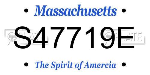 S47719E Massachusetts License Plate