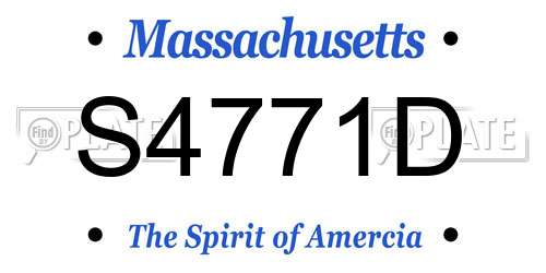 S4771D Massachusetts License Plate