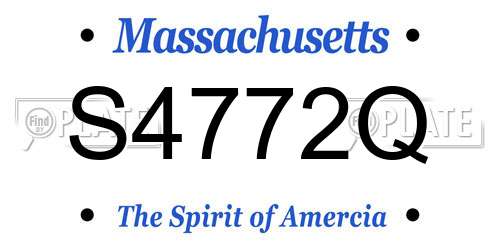 S4772Q Massachusetts License Plate