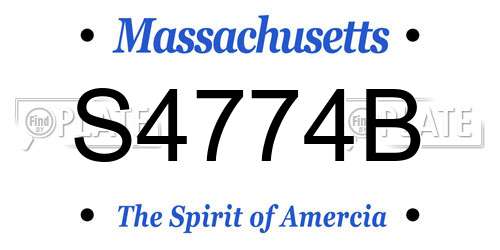 S4774B Massachusetts License Plate