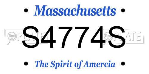 S4774S Massachusetts License Plate