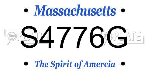 S4776G Massachusetts License Plate
