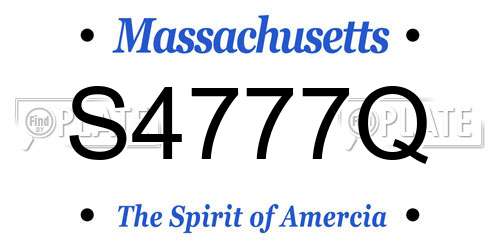 S4777Q Massachusetts License Plate