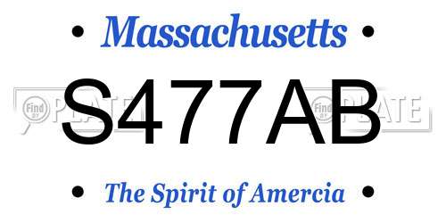 S477AB Massachusetts License Plate