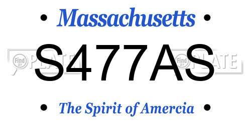 S477AS Massachusetts License Plate