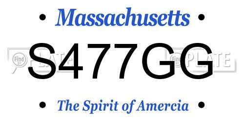 S477GG Massachusetts License Plate