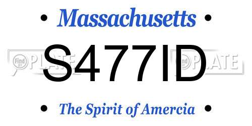 S477ID Massachusetts License Plate