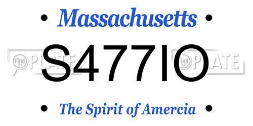 S477IO Massachusetts License Plate