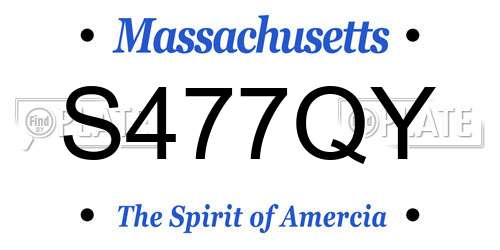 S477QY Massachusetts License Plate