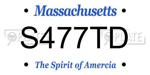 S477TD Massachusetts License Plate