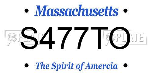 S477TO Massachusetts License Plate