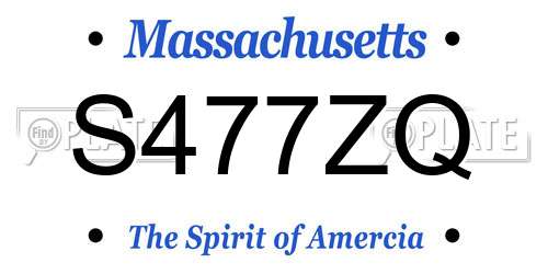S477ZQ Massachusetts License Plate