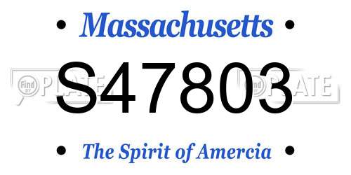 S47803 Massachusetts License Plate