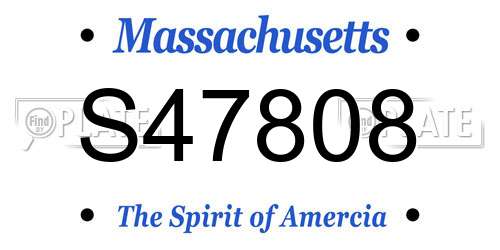 S47808 Massachusetts License Plate