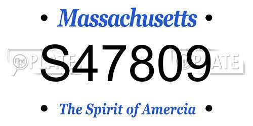 S47809 Massachusetts License Plate