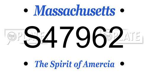 S47962 Massachusetts License Plate