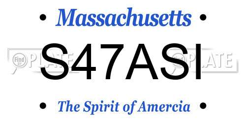 S47ASI Massachusetts License Plate