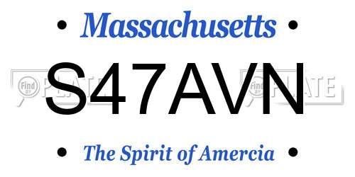S47AVN Massachusetts License Plate