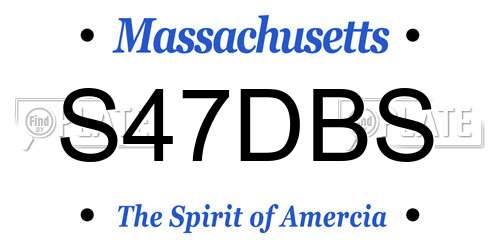 S47DBS Massachusetts License Plate