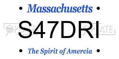 S47DRI Massachusetts License Plate