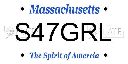 S47GRL Massachusetts License Plate