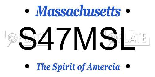 S47MSL Massachusetts License Plate