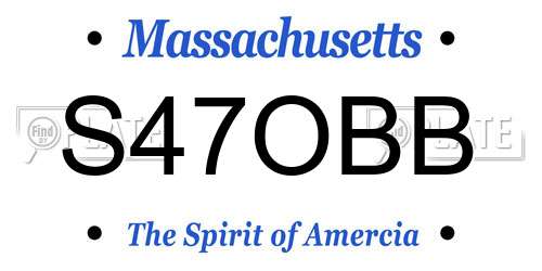 S47OBB Massachusetts License Plate