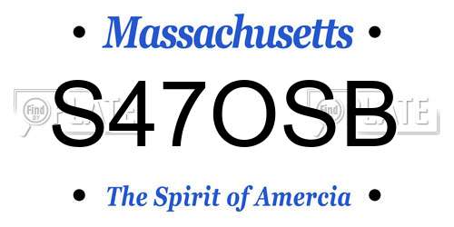 S47OSB Massachusetts License Plate