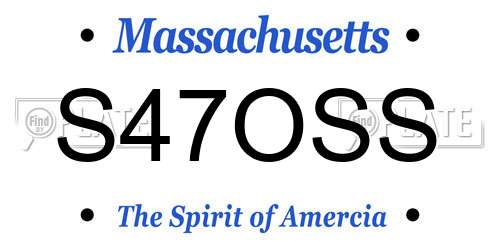 S47OSS Massachusetts License Plate