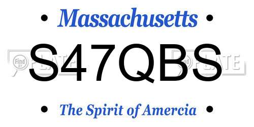 S47QBS Massachusetts License Plate