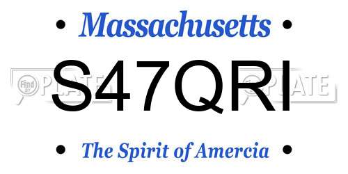 S47QRI Massachusetts License Plate