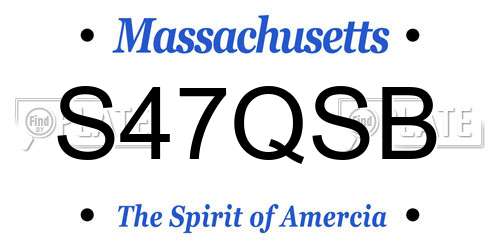 S47QSB Massachusetts License Plate