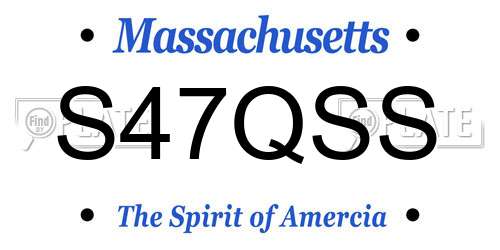 S47QSS Massachusetts License Plate