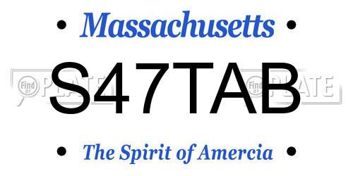 S47TAB Massachusetts License Plate