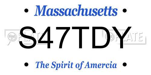 S47TDY Massachusetts License Plate