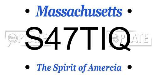 S47TIQ Massachusetts License Plate