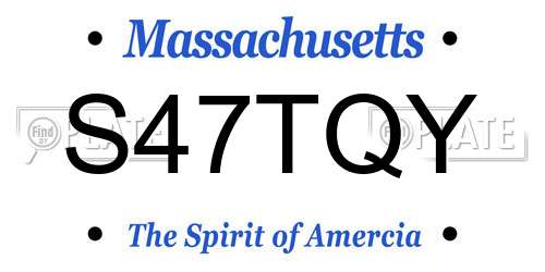S47TQY Massachusetts License Plate