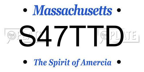 S47TTD Massachusetts License Plate
