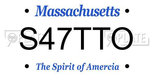 S47TTO Massachusetts License Plate