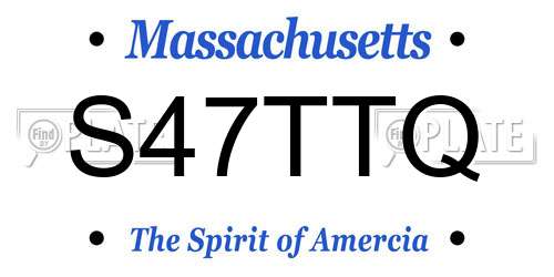 S47TTQ Massachusetts License Plate