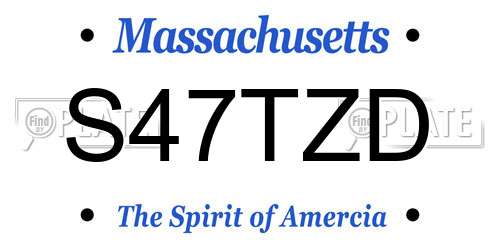 S47TZD Massachusetts License Plate