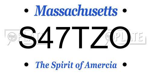 S47TZO Massachusetts License Plate