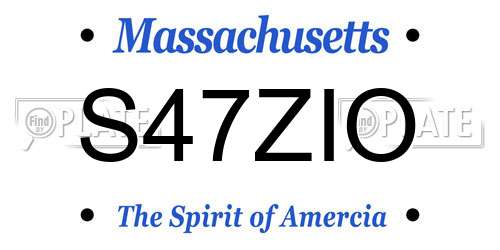 S47ZIO Massachusetts License Plate
