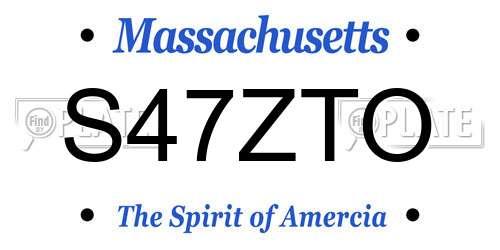 S47ZTO Massachusetts License Plate